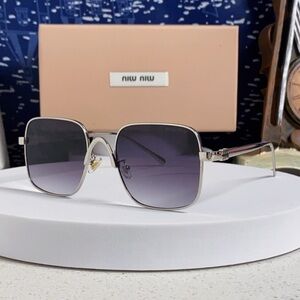 Miu Miu Silver Frame Sunglasses Purple Lens Oversized